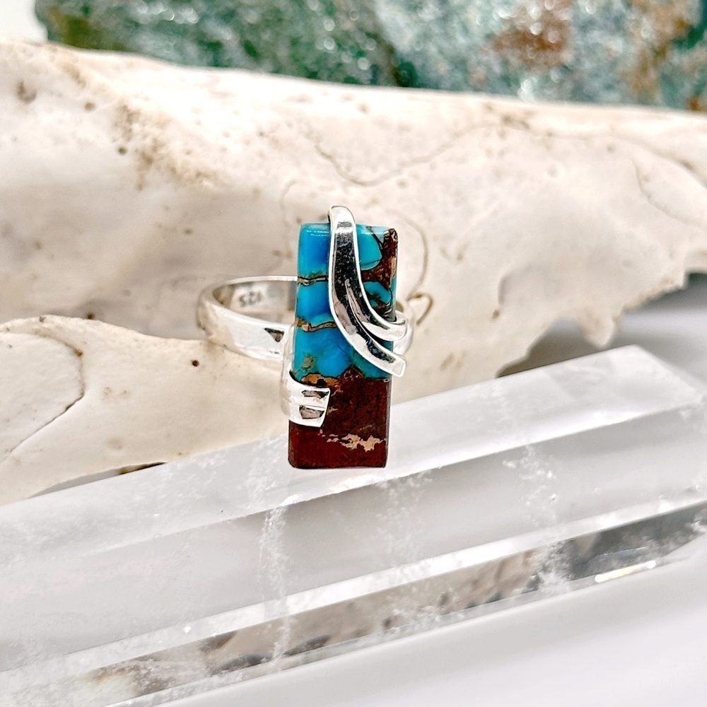 Rare Basalt Turquoise Solid Sterling Silver Ring